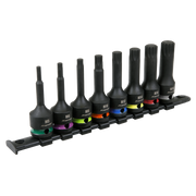 Sealey Spline Impact Socket Bit Set 8pc 1/2"Sq Drive