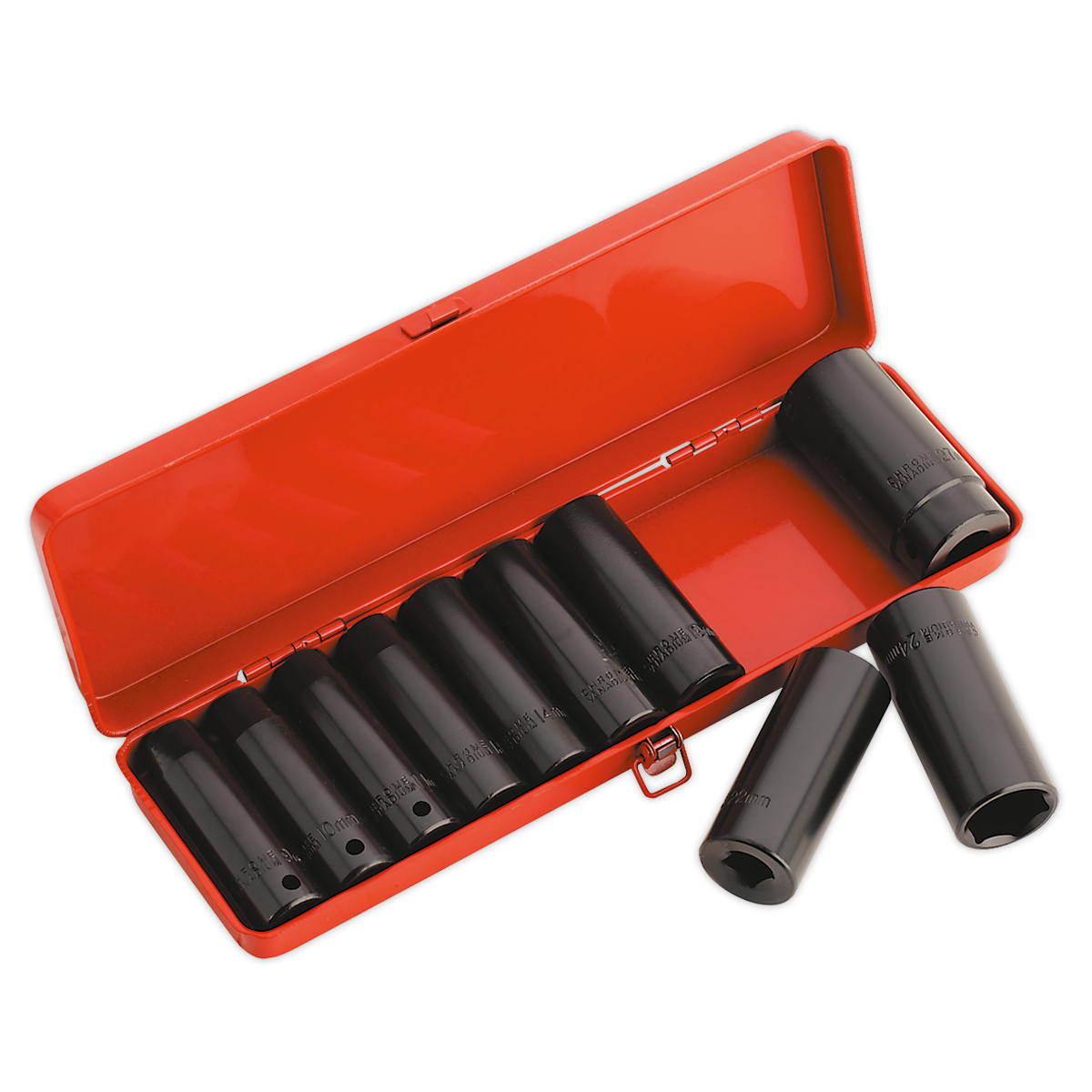 Sealey Impact Socket Set 10pc 1/2"Sq Drive Deep Metric