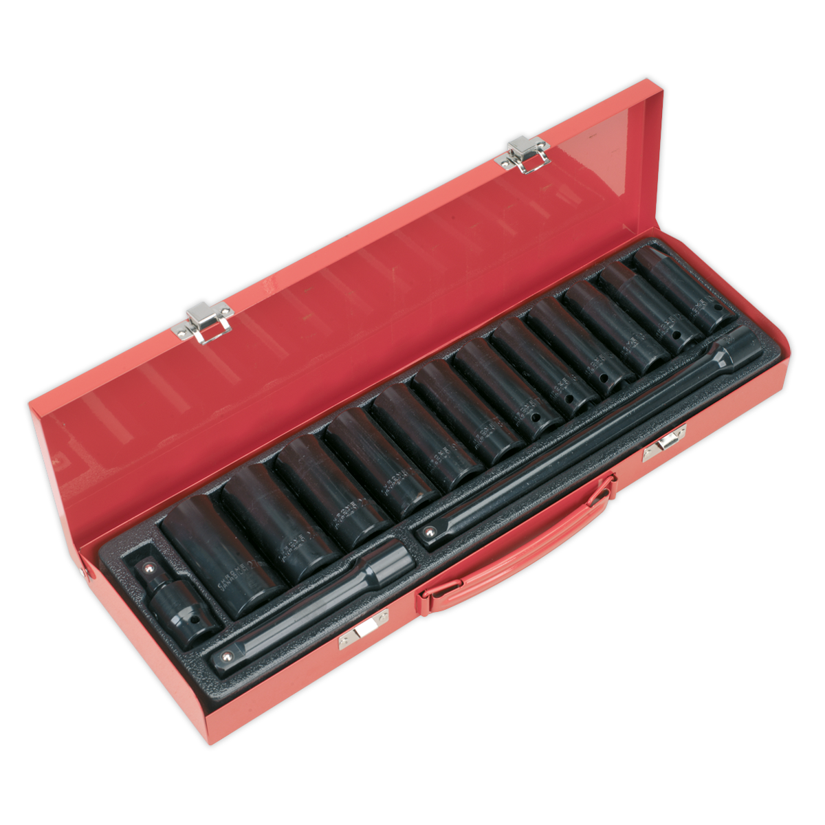 Sealey Impact Socket Set 15pc 1/2"Sq Drive Deep Metric