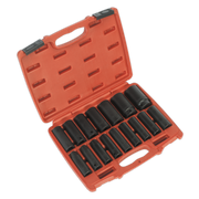 Sealey Impact Socket Set 16pc 1/2"Sq Drive Deep Metric AK5816M