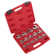Sealey Crow's Foot Open-End Spanner Set 15pc 3/8"Sq Drive Metric