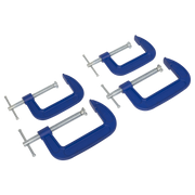 Sealey G-Clamp Set 75mm & 100mm - 4pc