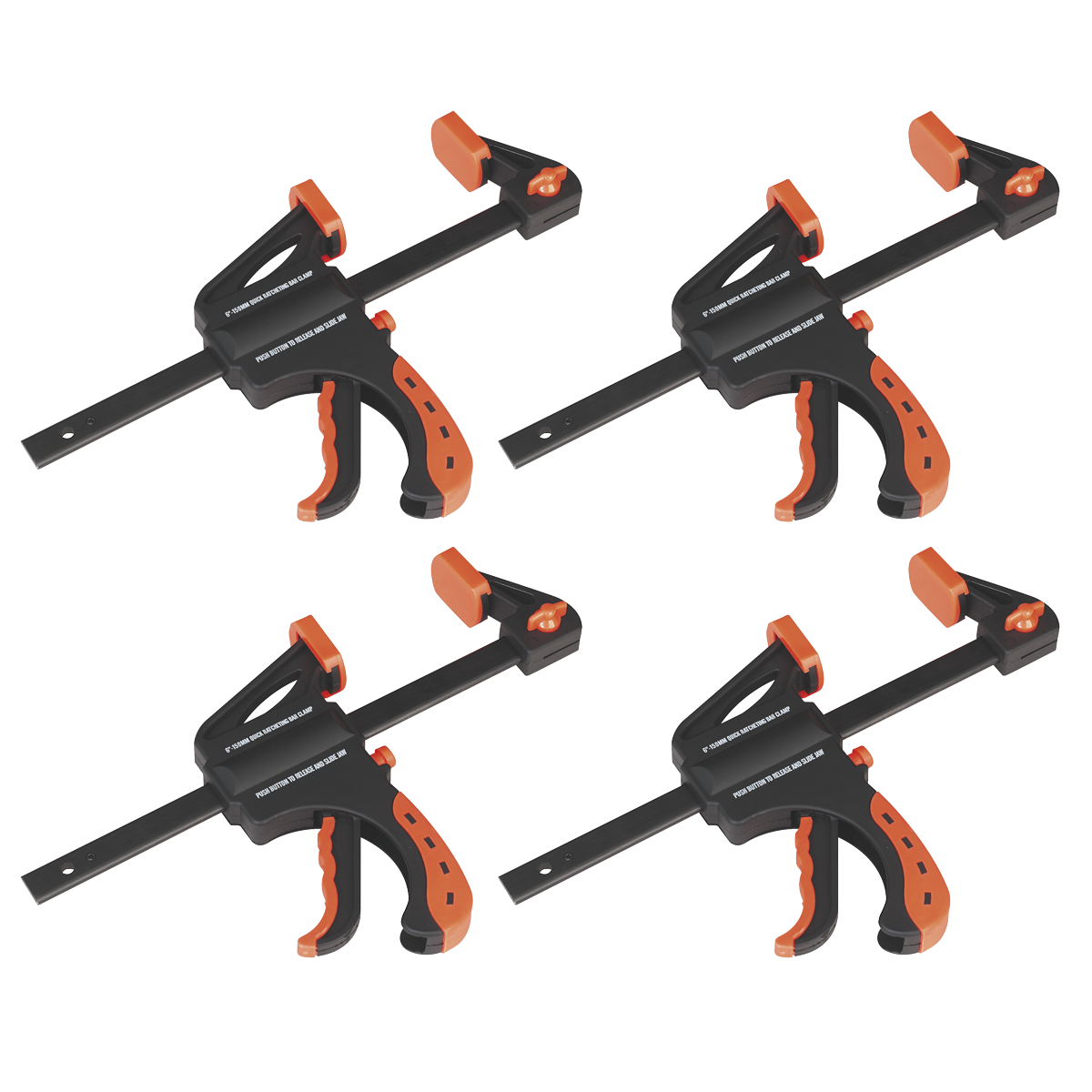 Sealey Ratchet Bar Clamp 150mm 4pc Set
