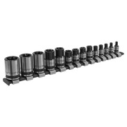 Sealey TRX-Star* Socket Set 14pc 1/4", 3/8" & 1/2"Sq Drive E4-E24 Black Series