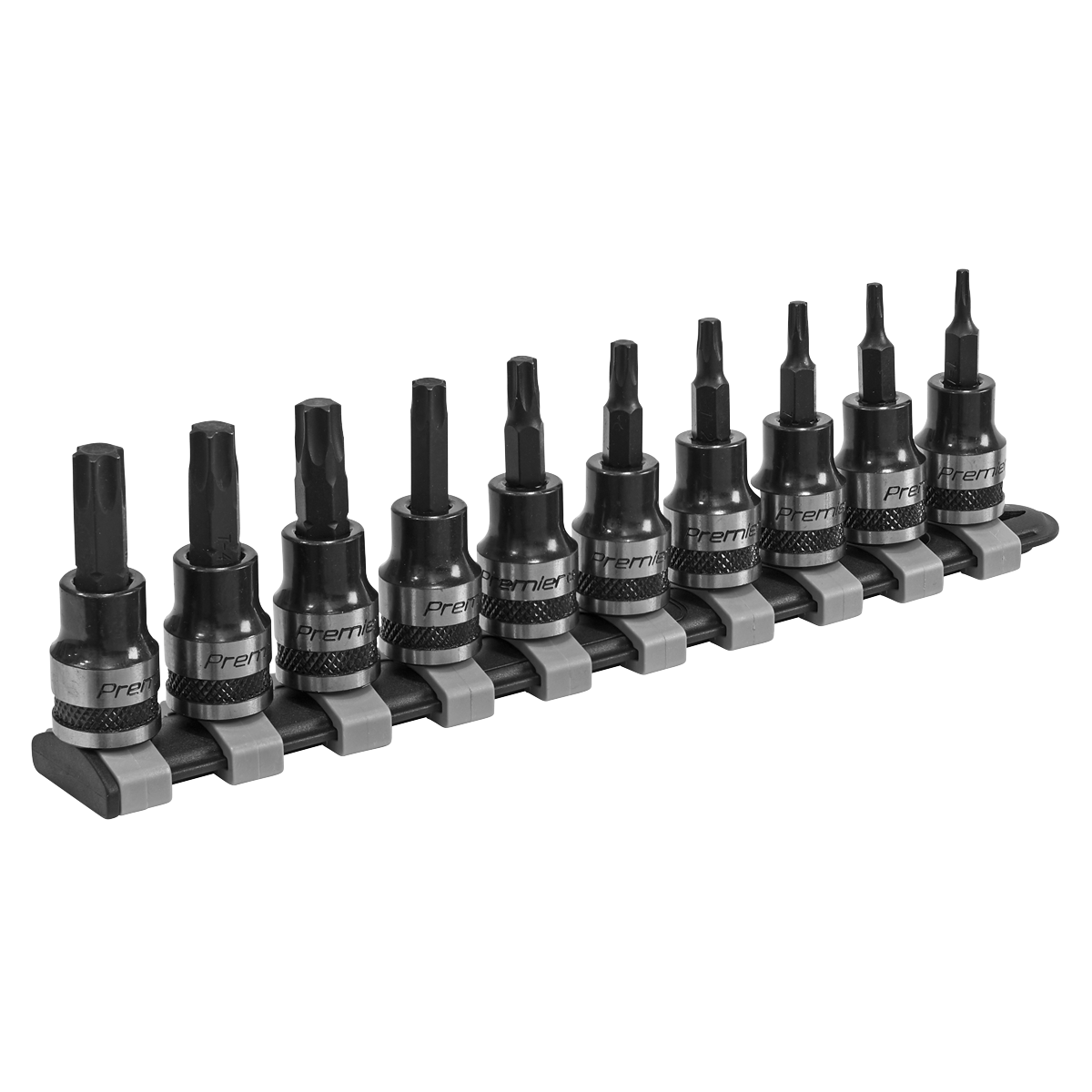 Sealey TRX-Star* Socket Bit Set 10pc 3/8"Sq Drive Black Series