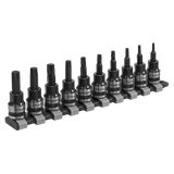 Sealey TRX-Star* Socket Bit Set 10pc 3/8"Sq Drive Black Series