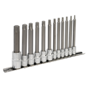 Sealey TRX-Star* Socket Bit Set 12pc 1/4", 3/8" & 1/2"Sq Drive 100mm
