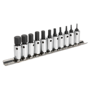 Sealey Hex Socket Bit Set 11pc 1/4"Sq Drive Metric