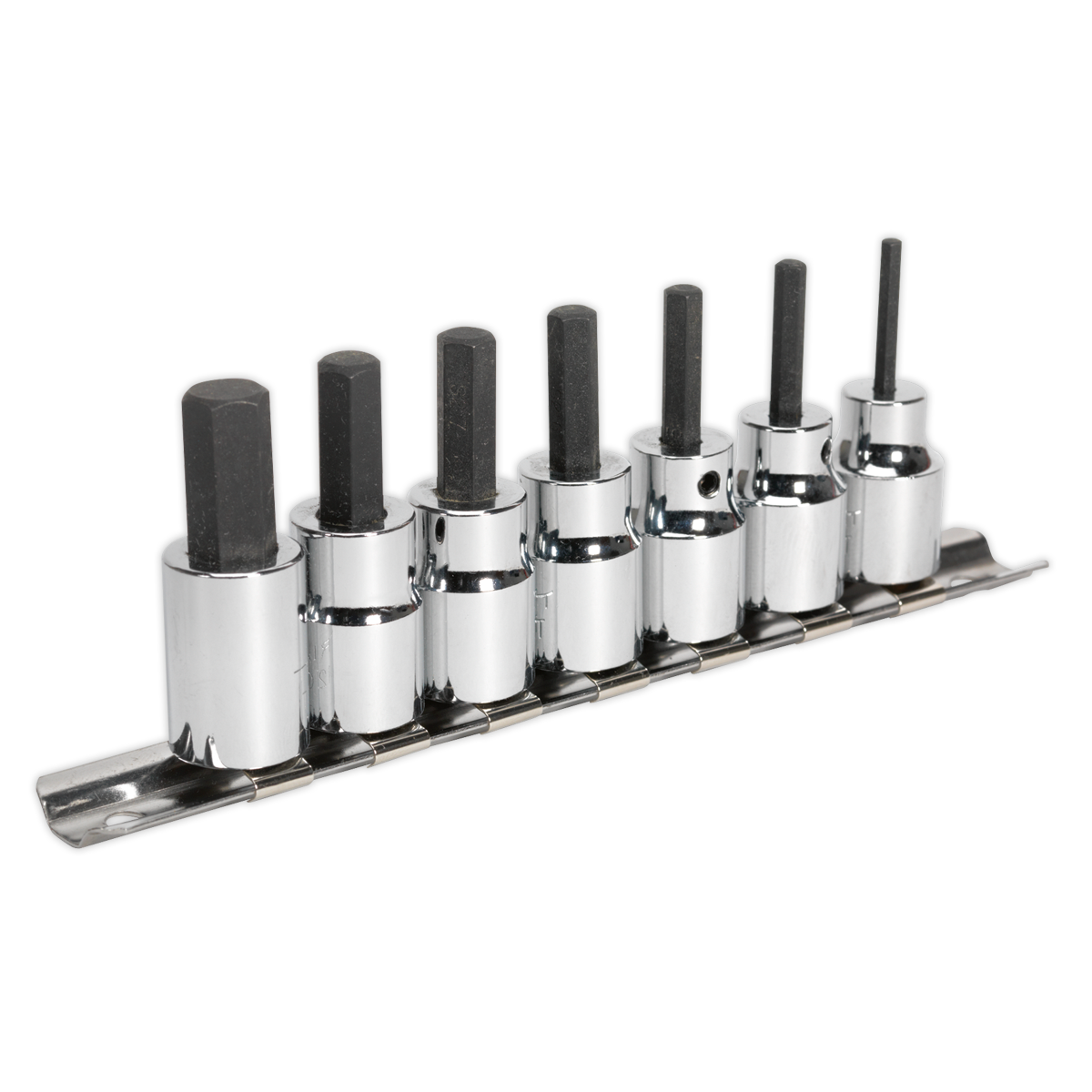 Sealey Hex Socket Bit Set 7pc 3/8"Sq Drive Metric