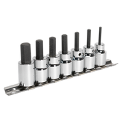 Sealey Hex Socket Bit Set 7pc 3/8"Sq Drive Metric