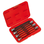 Sealey Hex Socket Bit Set 7pc 3/8"Sq Drive 150mm Metric