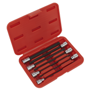 Sealey Ball-End Hex Socket Bit Set 7pc 3/8"Sq Drive 150mm Metric