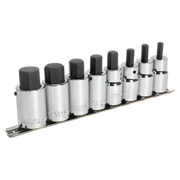 Sealey Hex Socket Bit Set 8pc 1/2"Sq Drive Metric AK62258