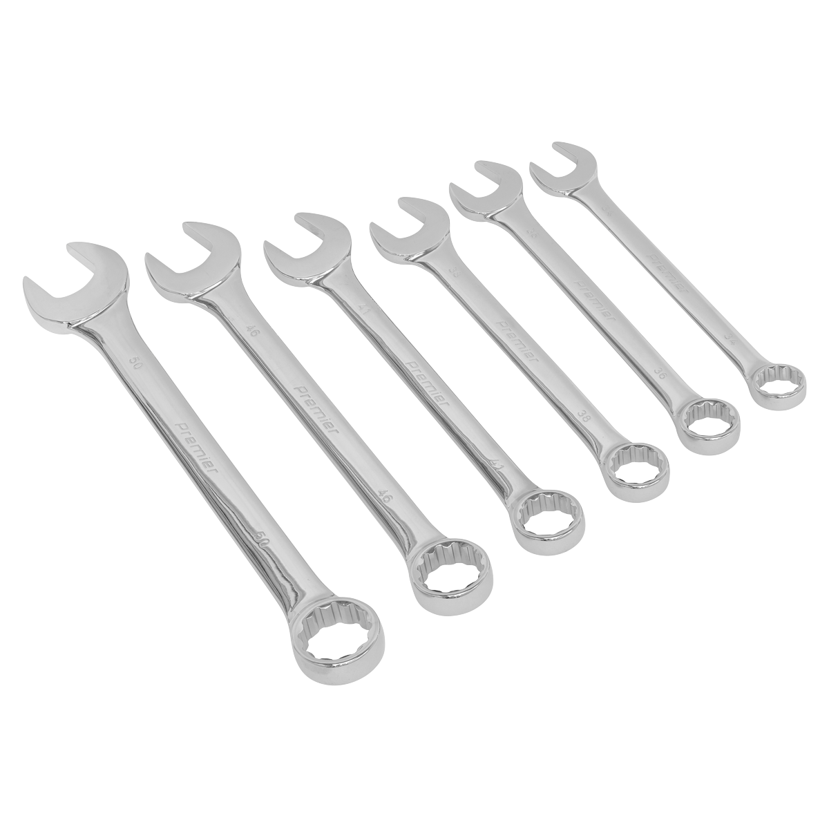 Sealey Combination Spanner Set 6pc Super Jumbo Metric