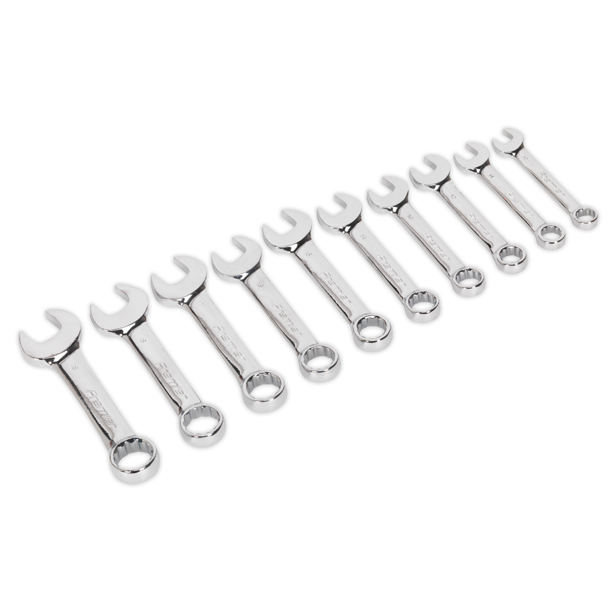 Sealey Combination Spanner Set 10pc Stubby Metric AK633