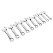 Sealey Combination Spanner Set 10pc Stubby Metric AK633