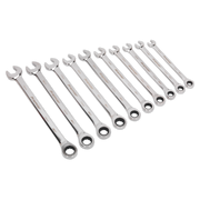 Sealey Combination Ratchet Spanner Set 10pc Extra-Long Metric