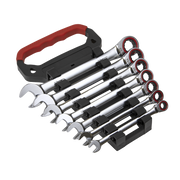 Sealey Ratchet Combination Spanner Set 7pc Metric Platinum Series