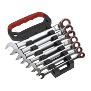 Sealey Reversible Ratchet Combination Spanner Set 7pc Metric Platinum Series