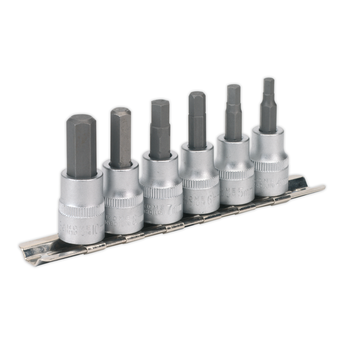 Sealey Hex Key Socket Bit Set 6pc 3/8"Sq Drive Metric
