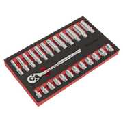 Sealey Ratchet Wrench & Socket Set 25pc 3/8"Sq Drive