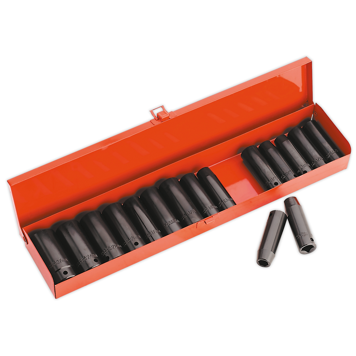 Sealey Impact Socket Set 16pc Deep 1/2"Sq Drive Metric/Imperial