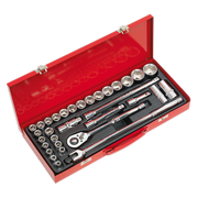 Sealey Socket Set 32pc 1/2"Sq Drive 6pt WallDrive® - Metric/Imperial