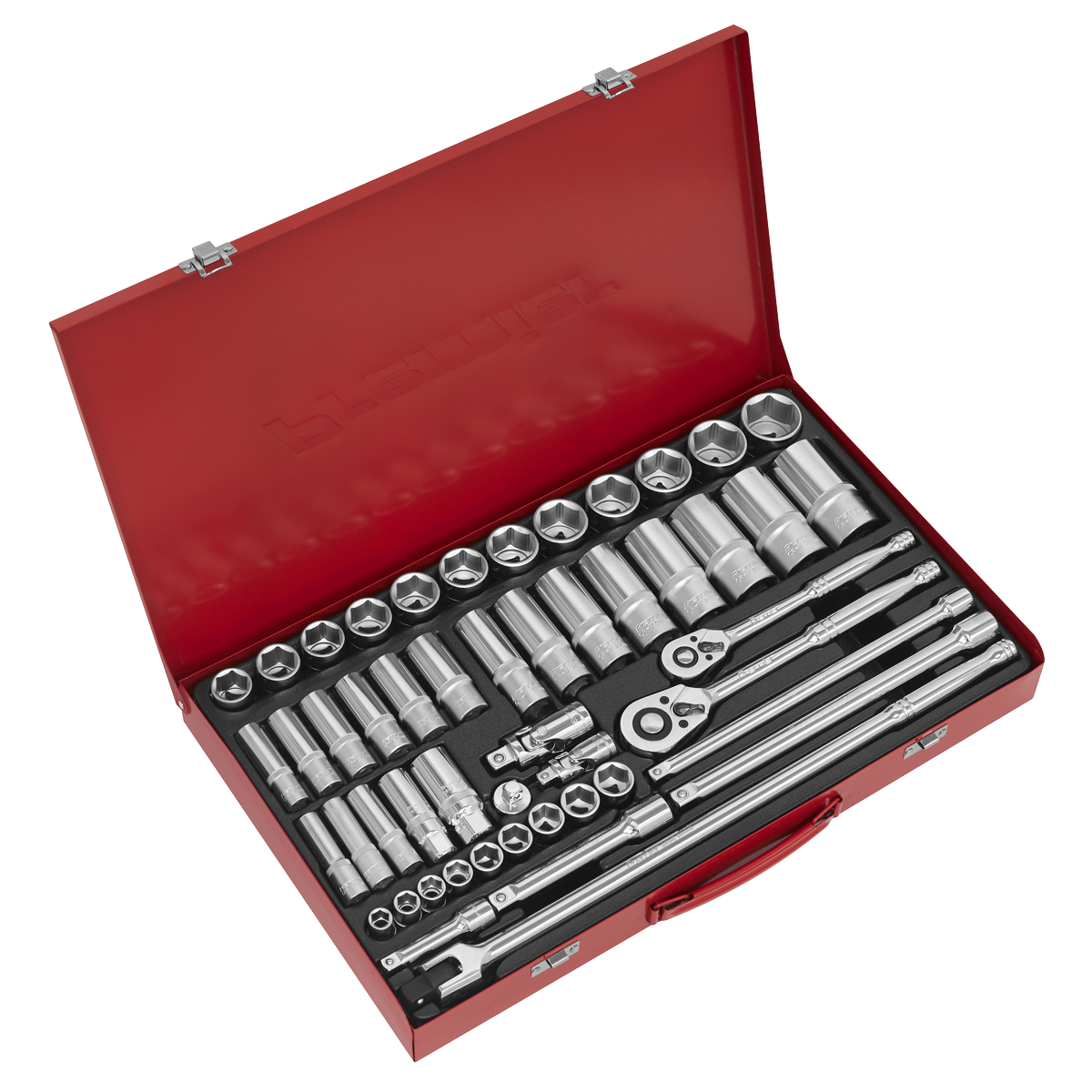 Sealey Socket Set 50pc 3/8" & 1/2"Sq Drive 6pt WallDrive® - Metric