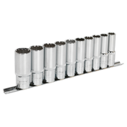 Sealey Socket Set 10pc Deep 1/2"Sq Drive Total Drive®