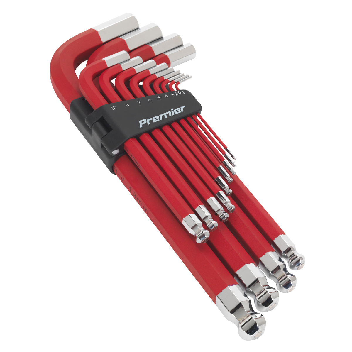 Sealey Jumbo Ball-End Hex Key Set 13pc Anti-Slip - Metric