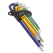 Sealey TRX-Star* Key Set 9pc Colour-Coded Extra-Long
