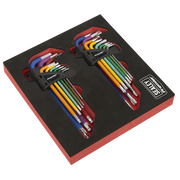 Sealey TRX-Star* & Ball-End Hex Key Set 18pc Long Anti-Slip AK7199