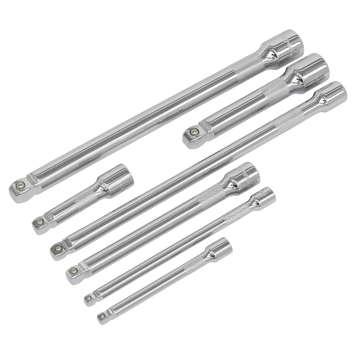 Sealey Wobble/Rigid Extension Bar Set 7pc 1/4", 3/8" & 1/2"Sq Drive