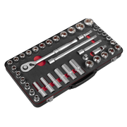 Sealey Socket Set 1/2"Sq Drive 40pc - Metric/Imperial - Premier Platinum Series