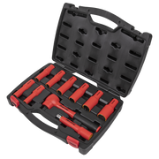 Sealey Insulated Socket Set 10pc 1/2"Sq Drive 6pt WallDrive® VDE Approved