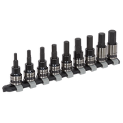 Sealey Hex Key Socket Bit Set 9pc 3/8"Sq Drive Metric Black