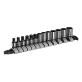 Sealey Socket Set 13pc 1/4"Sq Drive Metric - Black Series