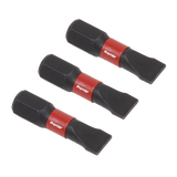 Sealey Slotted 6.5mm Impact Power Tool Bits 25mm - 3pc
