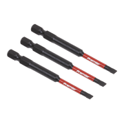 Sealey Slotted 4.5mm Impact Power Tool Bits 75mm - 3pc