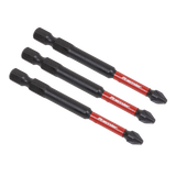 Sealey Pozi #2 Impact Power Tool Bits 75mm - 3pc