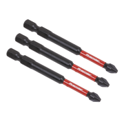 Sealey Pozi #2 Impact Power Tool Bits 75mm - 3pc