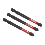 Sealey Pozi #3 Impact Power Tool Bits 75mm - 3pc