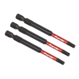 Sealey Hex 4mm Impact Power Tool Bits 75mm - 3pc