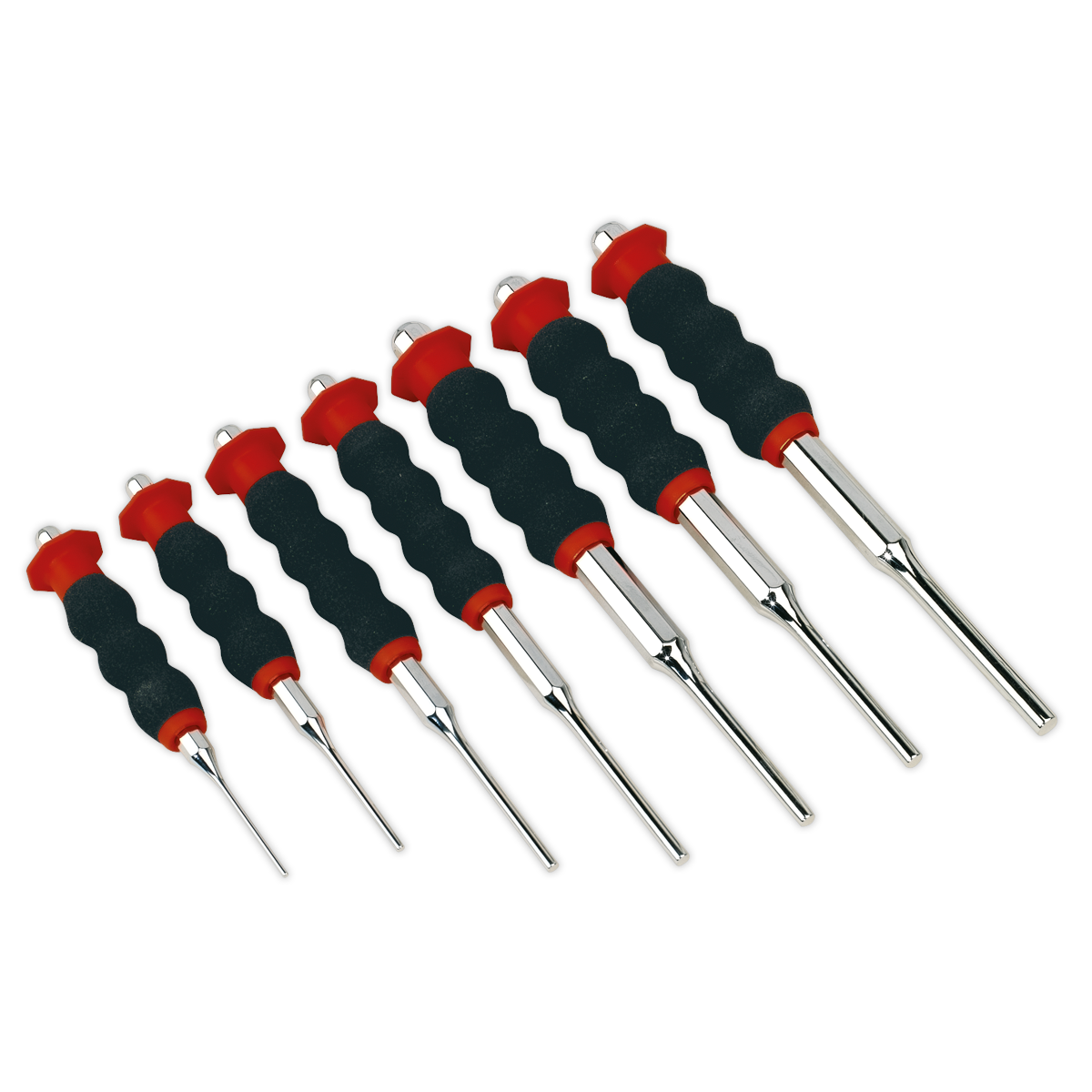 Sealey Sheathed Parallel Pin Punch Set 7pc 2-8mm