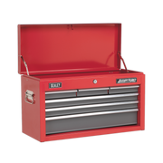 Sealey Topchest 6 Drawer with Ball-Bearing Slides - Red/Grey