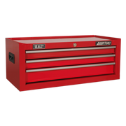 Sealey Mid-Box 3 Drawer with Ball-Bearing Slides - Red AP223
