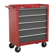 Sealey Rollcab 5 Drawer with Ball-Bearing Slides - Red/Grey