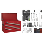 Sealey Topchest 5 Drawer with Ball-Bearing Slides - Red & 272pc Tool Kit