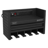 Sealey Power Tool Storage Rack with Drawer & Power Strip