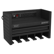 Sealey Power Tool Storage Rack with Drawer & Power Strip